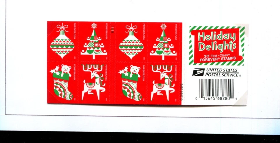 Holiday Delights Stamp Christmas- Booklet Pane of 20 Forever Stamps MNH (CO-047) - Image 1 of 1