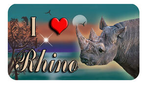 Rhinoceros Decal Bumper Sticker 3.5" x 6" Personalize Gifts Blues Jungle Rhino 