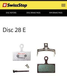 Swiss Stop disc 28 E Organic bike Disc Brake Pads Shimano XTR XT SLX new - Picture 1 of 3