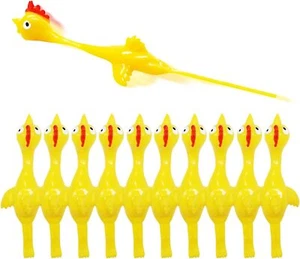 Chicken Rubber Chicken Flick Chicken Flying Chicken Flingers Stress Gag Toys - Picture 1 of 6