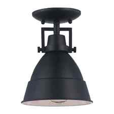 Monteaux Lighting 7 in. Monteaux 1-Light Black Semi-Flush Ceiling Light Fixture