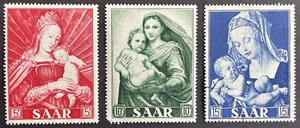 Saar 1954 Immaculate Conception Set of 3 Scott #250-252(252 is Used) (250-51 MH) - Picture 1 of 2