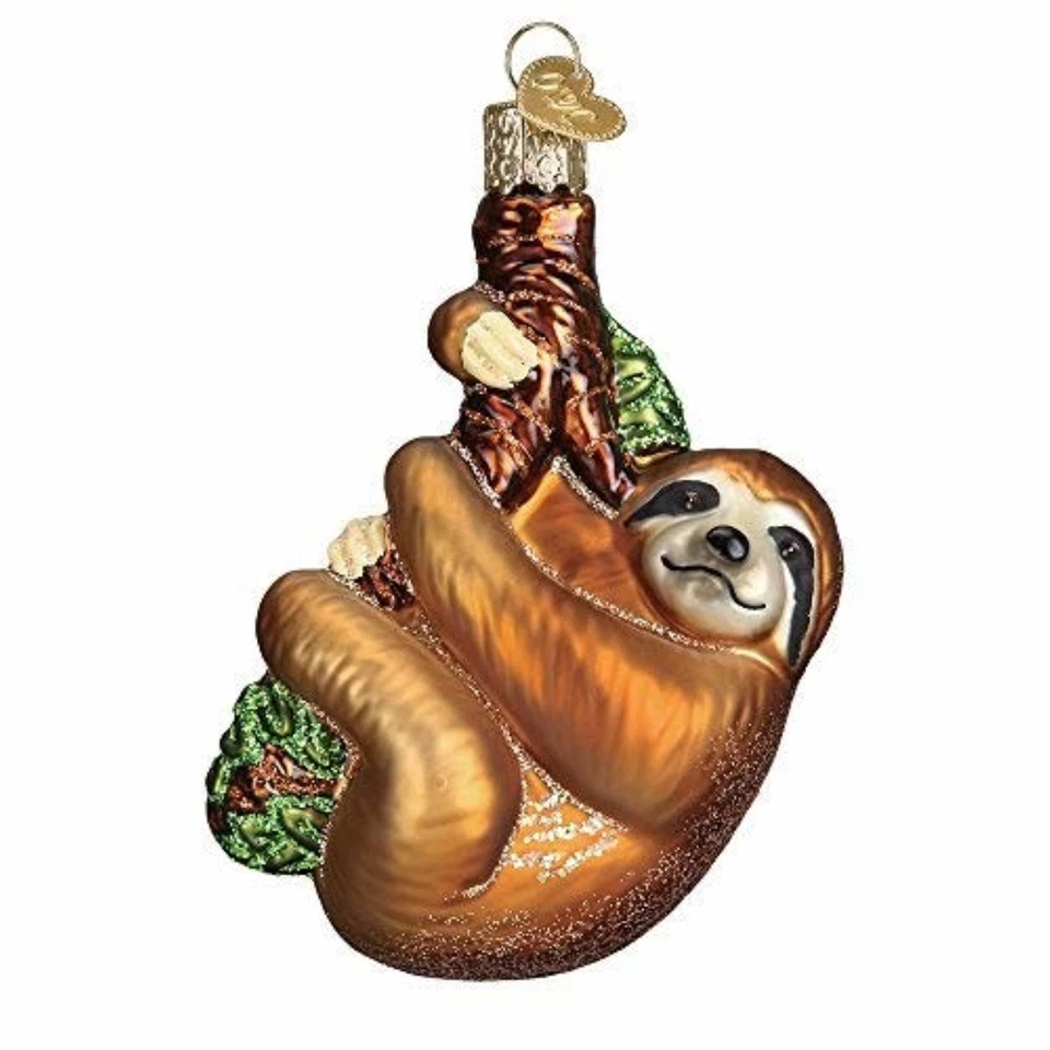 Old World Christmas 12523 Glass Blown Sloth Ornament
