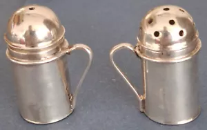 Pair Italian 925 Silver Salt & Pepper Pots - Picture 1 of 8