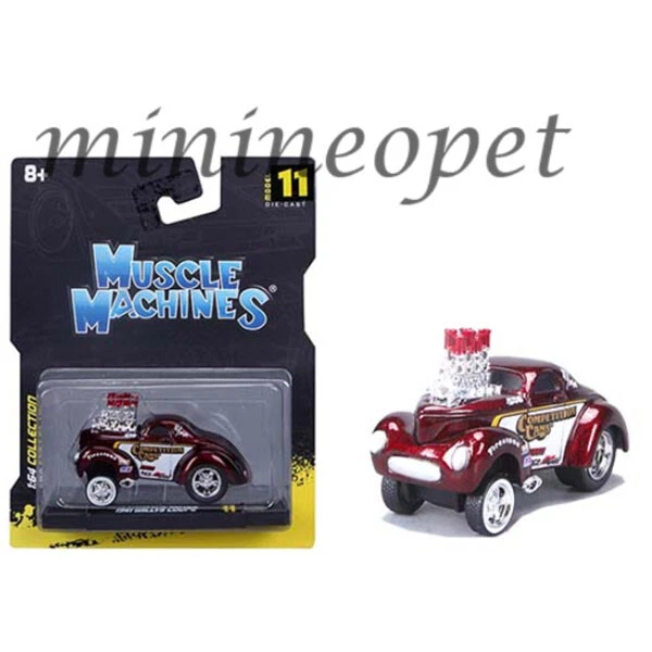 MAISTO MUSCLE MACHINE 1941 WILLYS COUPE GASSER 1/64 DIECAST MODEL 15549 RD RED - Image 1 of 1