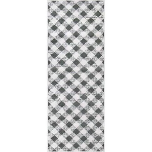Green White Plaid Indoor Area Rug - Picture 1 of 6