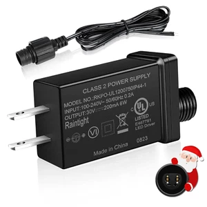 30V 6W 200mA Class 2 Power Supply, IP44 Waterproof LED Low Voltage Power Adapter - Picture 1 of 12