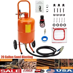 20 Gallon Sand Blasting Stain Removal Paint Machine 60-110 Psi Air Sand Blaster - Picture 1 of 8