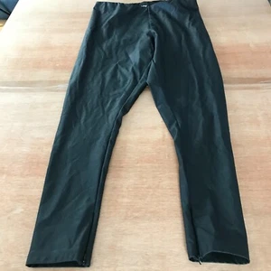 Pantalones KHY para mujer talla XL negros tiro alto recubiertos elásticos tirar en el tobillo cremallera motociclista - Imagen 1 de 13