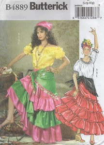 Butterick Sewing Pattern 4889 Layered Ruffle Skirt & Top Scarf 16 - 22 NEW - Picture 1 of 12