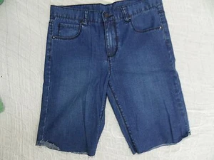 HEYZEUS mid-blue raw hemmed skinny denim shorts size 32/34 BNWT - Picture 1 of 3