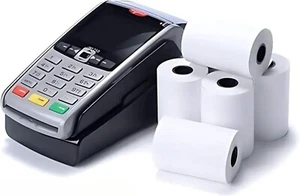 Rollos térmicos para tarjetas de crédito 57 x 25 mm PDQ caja registradora POS hasta rollos - Imagen 1 de 24