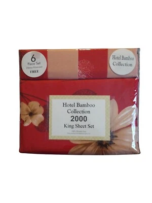Hotel Bamboo Collection 2000 Sheet Set King Size 6 Pcs New - Image 1 of 4