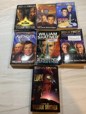 Lot of 7 William Shatner Star Trek Books Dark Victory Captains Peril Vintage - Image 1 of 4