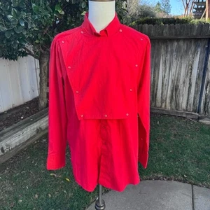 VTG Karman Gold Collection Pearl Shirt Red Breast Plate Western Bib Men's XL - Picture 1 of 10