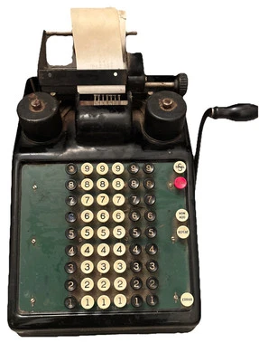 1920s Vintage Burroughs Portable Adding Machine Calculator Tape Register. - Image 1 of 4