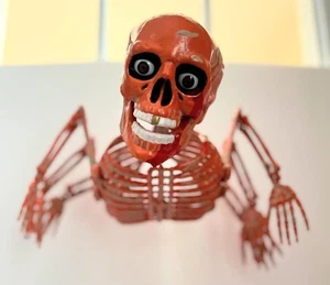 Vintage Halloween Orange Human Skeleton Spider 6 Legs + Fingers 11" Length - Picture 1 of 5