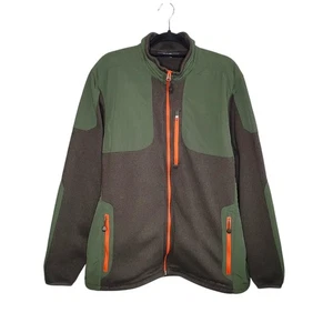 Eddie Bauer Men's Full Zip Fleece & Softshell Combo Jacket Size XL Green & Brown - Picture 1 of 7