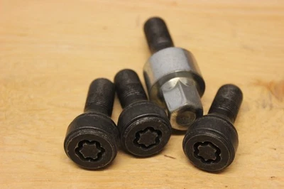 Juego de 4 cerraduras de perno de rueda con llave codificada 36132453960 TAKE OFFS OEM Mini Cooper Foto 1 de 4