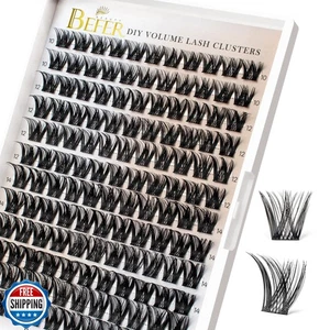 BEFER Lash Clusters, 132 Pcs D Curl Eyelash Clusters Volume Individual Lashes - Picture 1 of 5