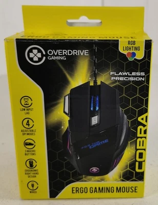 Overdrive Gaming Cobra Ergo RGB Wired Gaming Mouse – 4 DPI Modes, Macro Buttons - Image 1 of 4