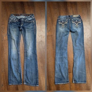 Rock Revival Jeans Damen Größe 29 Donna Boot Flare bestickt Glitzer Pattentasche - Bild 1 von 10