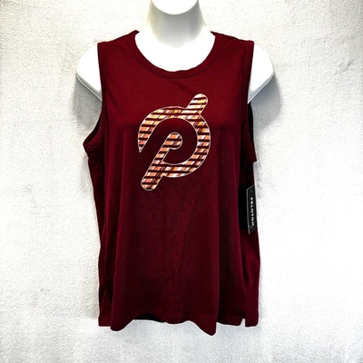 Camiseta sin mangas Peloton para mujer pequeña S roja con logotipo de abertura lateral entrenamiento atlético nueva con etiquetas Foto 1 de 4