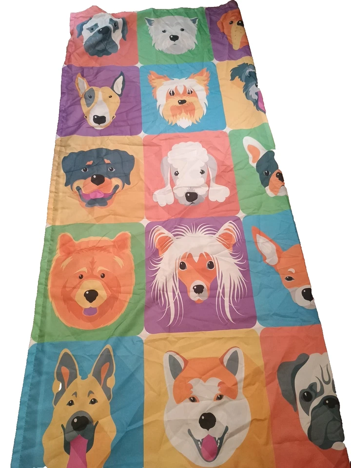 Cortina de ducha cuadrada ADORABLE con estampado de dibujos animados para perros diferentes 72"x 82" extra larga Foto 1 de 4