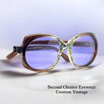 ARTOPTIC INES Vintage French Butterfly Sunglasses w/New, Custom Violet Lenses - Image 1 of 4