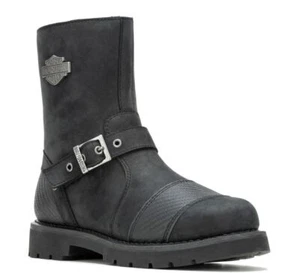 Harley Davidson Westmont 8" Mens Leather Zip Up Biker Ankle Boots - Picture 1 of 4