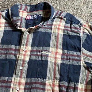 Chaps Ralph Lauren Shirt Mens Size XL Blue Red Plaid Button Front - Picture 1 of 8