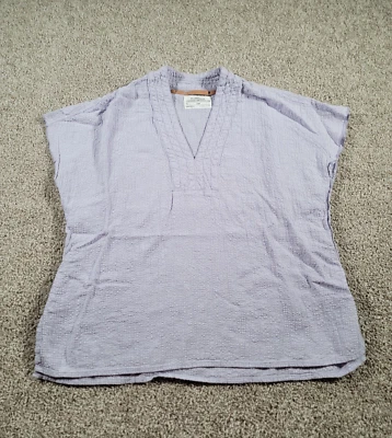 Camisa REI Top Mujer Grandes Noches Norseland Tejida Popover Ramie Lavanda Cuello en V Foto 1 de 4