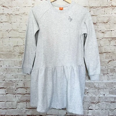 joe fresh girls unicorn drop waist sweatshirt dress size 10/12 L gray - Image 1 of 4