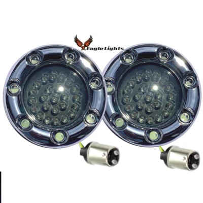 Eagle Lights 2" Bullet Front LED Turn Signals White Running Light for Harley - Image 1 of 4