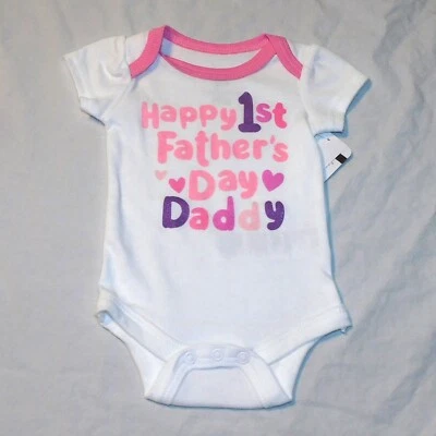 Nuevo Bebé Niña Primer Día del Padre Una Pieza Tallas 0 a 12 Papá Papá Papá Rosa Foto 1 de 2