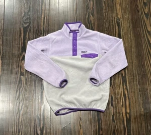 Patagonia Synchilla 1/4 Button Fleece Pullover Youth XL Purple Gray Polyester  - Picture 1 of 4
