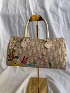 Christian Dior Diorissimo Floral Embroidered Bowling Bag - Picture 1 of 22