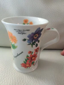 Floral Coffee Mug Cup chrysanthemum Crocus Flower Poppy dahlia California  - Picture 1 of 12