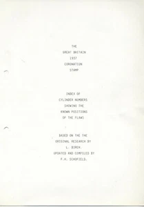 'INDEX DER ZYLINDERNUMMERN DER ABARTEN KRÖNUNG 'BIRKE' VON 1937'. - Bild 1 von 2