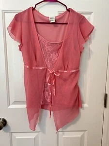 Vintage 90s/Y2K Giorgio Fiorlini Collection Bubblegum Pink Polyester Cap Sleeve Gr. S - Bild 1 von 8