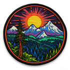 Rainbow Nature Patch Iron-On Applique Mountain Badge National Park Decor Forest