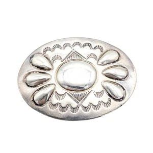 Vintage Sterling Silver Southwestern Stampwork Brooch - Picture 1 of 3