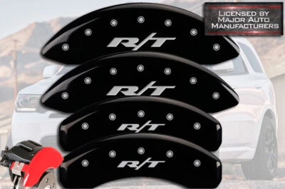 Capas de pinça de disco de freio 2011-2025 Dodge Durango "R/T" dianteira + traseira preta MGP - Imagem 1 de 4