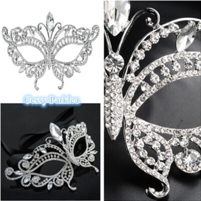 SN-A1-2 Lady's Metallic Crystal VENETIAN Masquerade Butterfly Ball Face Eye Mask - Image 1 of 4