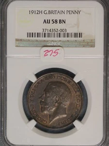 Great Britain 1912H Penny K-810 NGC AU58 BN - Picture 1 of 2