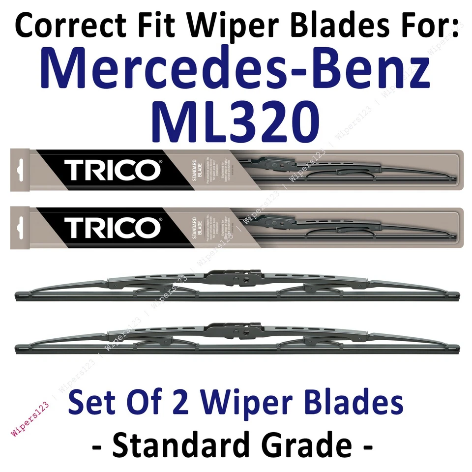 Paquete de 2 escobillas limpiaparabrisas estándar - aptas para Mercedes-Benz ML320 1998-1999 - 30221x2 Foto 1 de 1