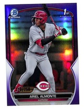 2023 Bowman Chrome Ariel Almonte 228/250 Purple Refractor Card Reds