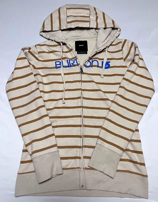 Sudadera con Capucha Burton Mujer Pequeña Marrón Tostado Rayas Cremallera Algodón/Poliéster Foto 1 de 4