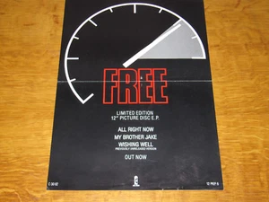 FREE - ALL RIGHT NOW PICTURE DISC E.P. - 1982 UK ISLAND RECORDS PROMO POSTER - Bild 1 von 2