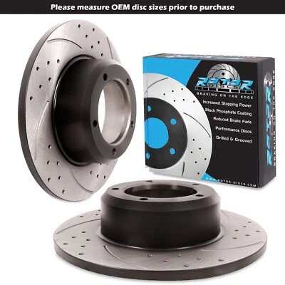 FRONT GROOVED DRILLED 298mm BRAKE DISCS FOR LAND ROVER DISCOVERY RANGE ROVER V8 - Image 1 of 4